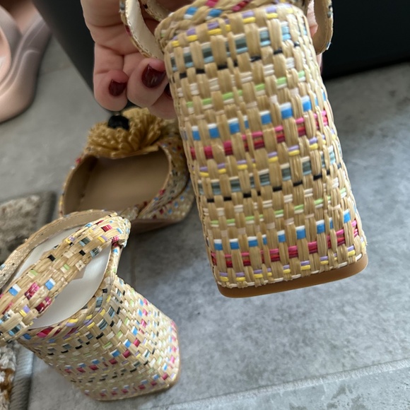Dolce Vita Paulos Platform Sandal in Pastel Multi Raffia Size 8 - Picture 4 of 7